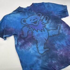 Grateful Dead Bear‎ Shirt Size Small  Blue The Garden Y2K Concert Rock Dead Head